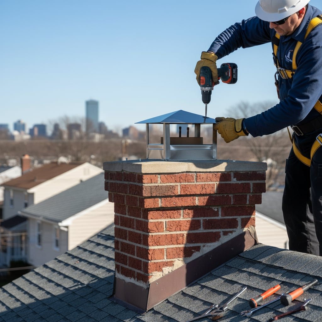 Boston Chimney Cap Installation
